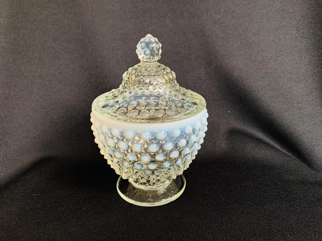 Fenton Art Glass French Opalescent Hobnail Candy Jar With Cover - Etsy