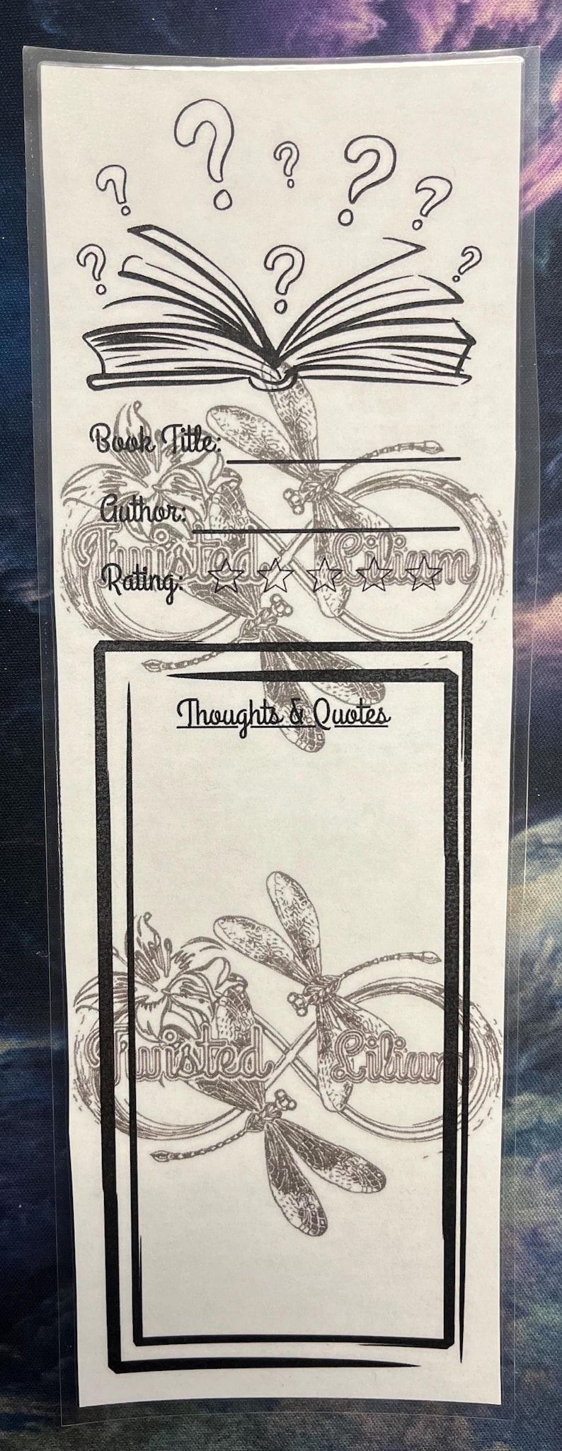 Book Review Bookmark Printable | Reading Journal PDF (2x6 Inch) - Etsy