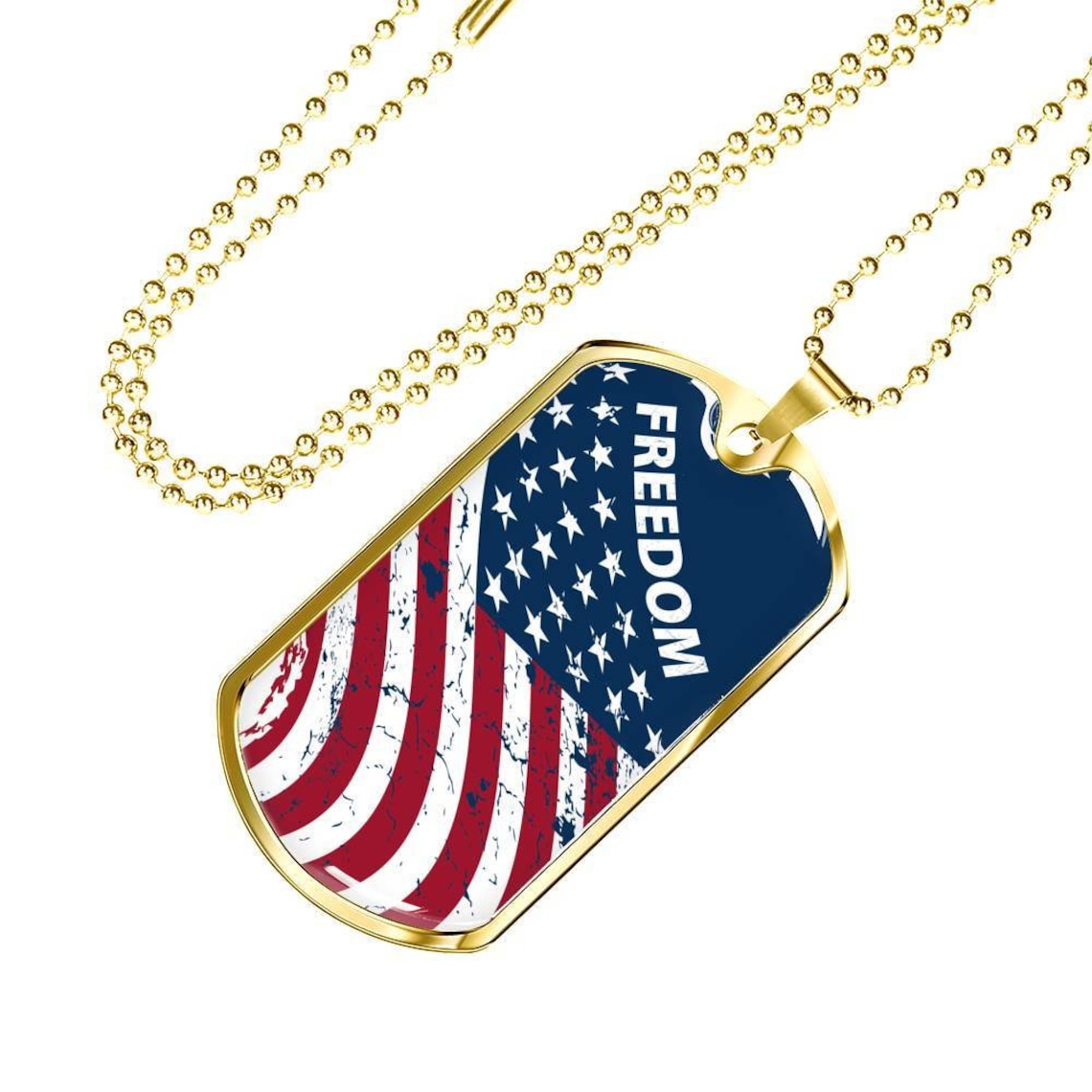 American Flag Necklace US Flag Necklace Patriotic Necklace Etsy Canada