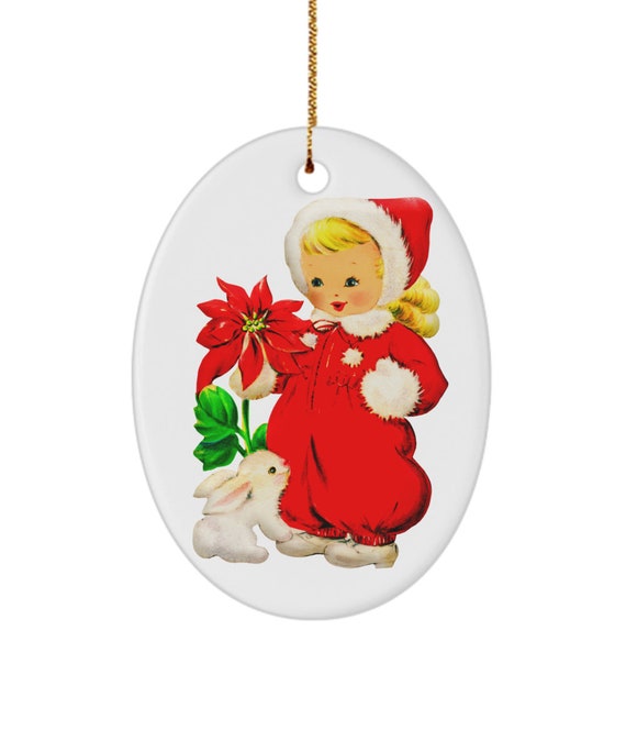 Vintage Christmas Ornament Little Girl Christmas Ornament Etsy