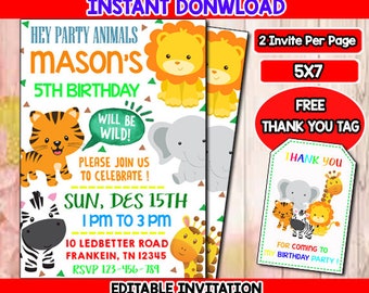 zoo birthday invite etsy