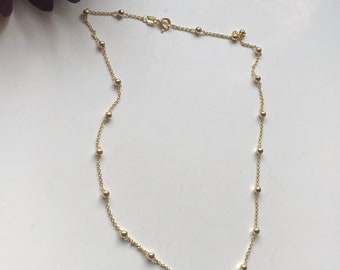 Short chain gold plated with balls,