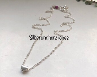 Short chain with heart, gifts for girlfriend, confirmation, friendship chain