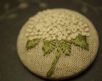 hand embroidered button