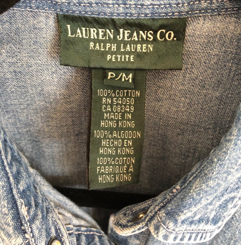 Ralp lauren denim westrn pearl style button down