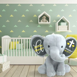 Personalized Elephant Baptism or Christening Gift from Godparents for Godchild