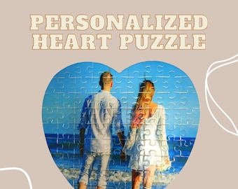Casse-tête photo personnalisé en forme de cœur : cadeau d'anniversaire unique pour les couples, la famille et les proches