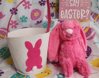 Peluche personnalisée Lapin de Pâques : Lapin en peluche monogrammé avec de longues oreilles - Cadeau personnalisé pour bébé