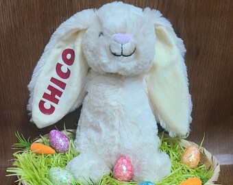 Peluche personnalisée de lapin de Pâques : nom personnalisé, doux souvenir de vacances