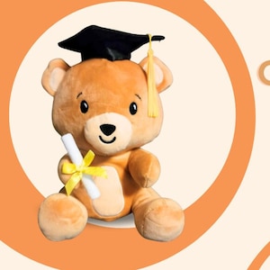 Custom Tan Bear Graduation Gift for High School or College Graduates 2023