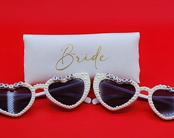 Lunettes de soleil pour mariée coeur Future Mrs Wedding EVJF personnalisées