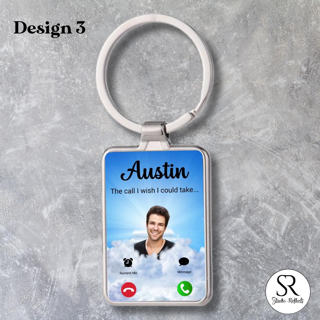 Personalized Memorial Keychain: Call From Heaven Photo Keepsake ...