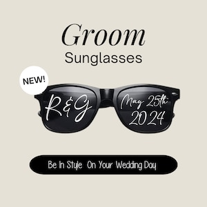 Aangepaste bruiloftszonnebril voor bruid en bruidegom, trendy gepersonaliseerde receptiebril