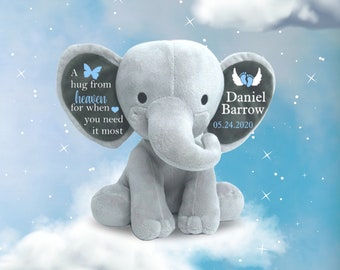 Personalized Elephant Memorial Keepsake: Comforting Remembrance for Infant Loss, Miscarriage, Stillbirth
