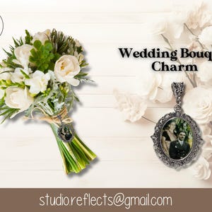 Personalized Oval Keepsake Bouquet Charm with Photo for Wedding Flower Ideas