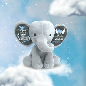 Personalized Elephant Memorial Plush: Comforting Keepsake for Grieving Loved Ones