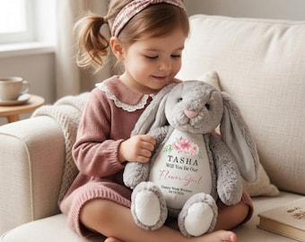 Personalized Flower Girl Teddy Bear Thank You Gift - Handmade Unique Wedding Keepsake