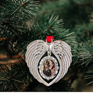 Personalized Angel Wing Memorial Ornament for Remembrance and Christmas Decoration