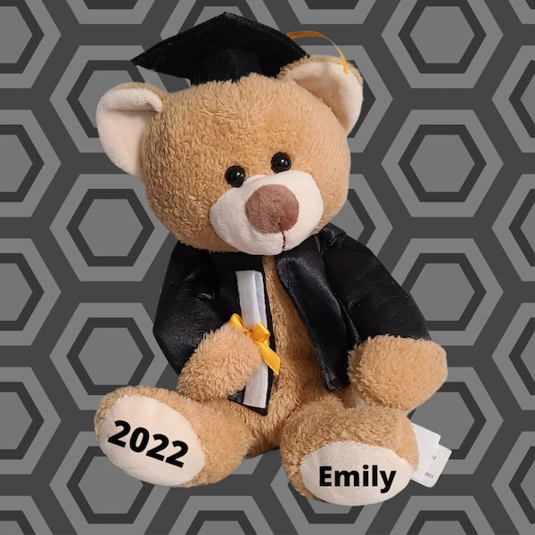 2023 grad bear, Graduation Bear, Teddy Bear Graduation Gift, Cadeau de graduation, Graduation bear tan, Personalized bear in cap and gown