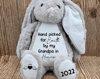 Lapin commémoratif personnalisé, souvenir de la perte d'un grand-parent
