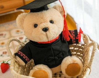 2023 grad bear, Graduation Bear, Teddy Bear Graduation Gift, Cadeau de graduation, Graduation bear tan, Personalized bear in cap and gown