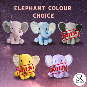 Personalisierter grauer Elefant mit Monogramm für Babys und Neugeborene
