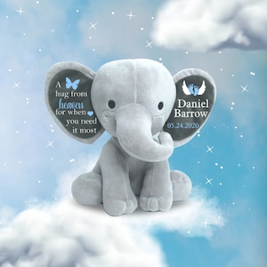 Erinnerungs-Andenken-Elefant für den Verlust des geliebten Menschen, Hug vom Himmel-Plüschtier