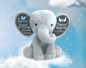 Memorial Keepsake, Loss of loved one, Loss of family member , Stuffed Elephant toy, Loss of grandparent, Loss of child, A hug from heaven