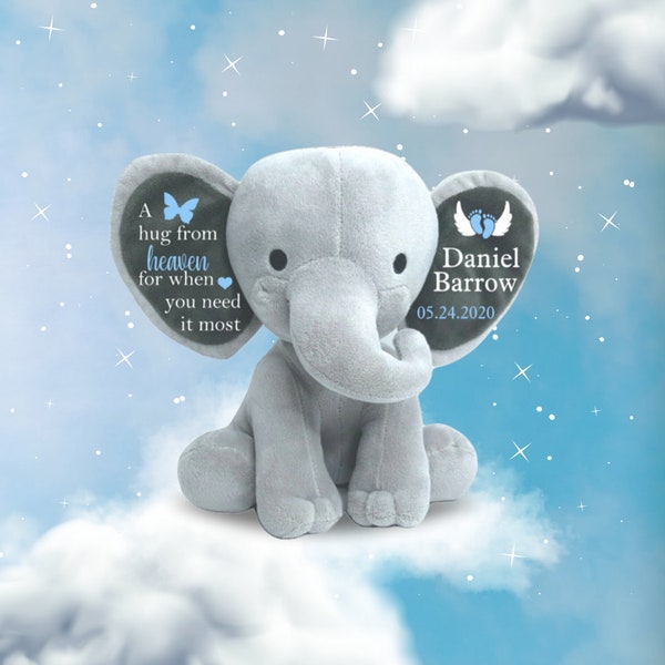 Memorial Keepsake, Loss of loved one, Loss of family member , Stuffed Elephant toy, Loss of grandparent, Loss of child, A hug from heaven