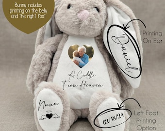 Memorial Keepsake Plush Rabbit: Comforting Stuffed Toy for Grieving Loved Ones & Family