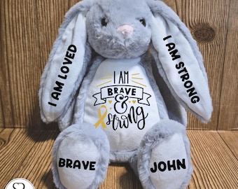 Personalized Childhood Cancer Teddy Bear Gifts - Get Well Soon Leukemia Support Present