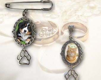 Customized Pet Memorial Charm for Wedding Bouquet - Sentimental Bridal Keepsake for Animal Lovers