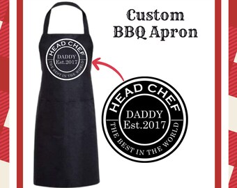 Personalized BBQ Apron, Custom Father's Day Gift
