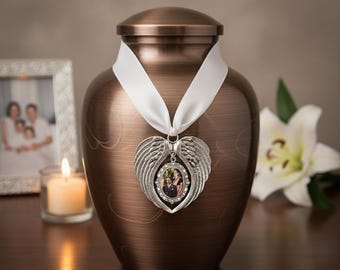 Everlasting Memory Custom Photo Urn Charm - Personalized Memorial Keepsake Pendant Jewelry