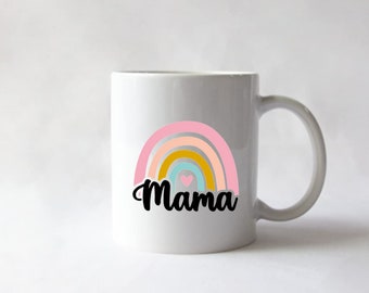 Colorful Mama Rainbow Coffee Cup for New Mothers' Day Gift