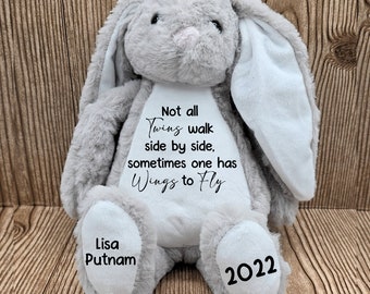 Lapin souvenir de deuil pour la perte d'un membre de la famille ou d'un être cher