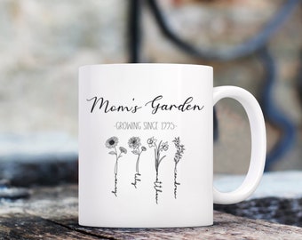 Personalized Birth Month Flower Mug: Unique Mother's Day Gift for Mom or Grandma