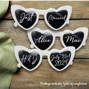 Personalisierte Herz-Sonnenbrille für Braut und Bräutigam - trendiges Hochzeits-Verlobungsgeschenk