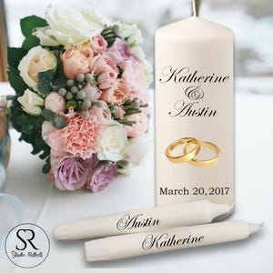 Velas de unidad para boda personalizadas: regalo personalizado para despedida de soltera, ideal para ceremonias y recepciones en la iglesia.