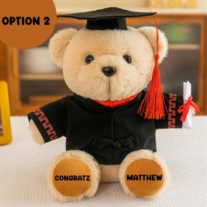 2023 grad bear, Graduation Bear, Teddy Bear Graduation Gift, Cadeau de graduation, Graduation bear tan, Personalized bear in cap and gown Option 2