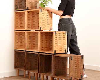 Storage Cube, Wood Bookcase, Record Storage, Shelving Unit, Tv Stand, Modular Cube Bookshelf, Sideboard