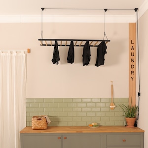 Wall / Ceiling Mounted Clothes Drying Rack, Clothes Airer, Hanging Laundry Drying Rack, Clothes Drying Place, Laundry Room Drying Rack