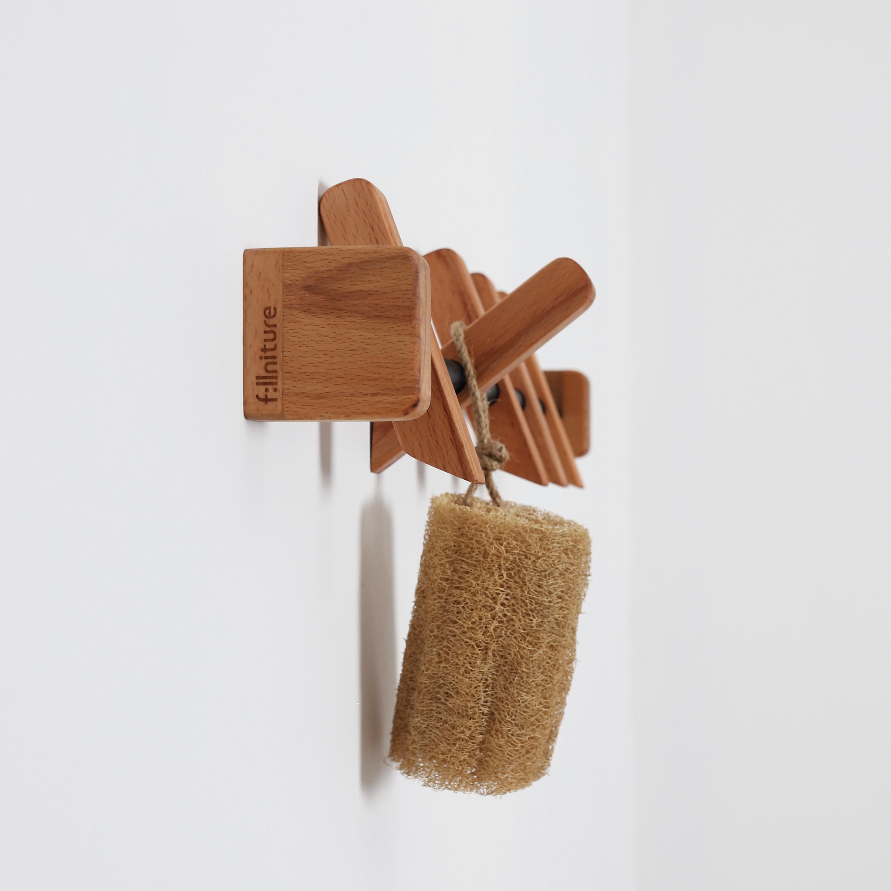 RUNZETA Wood Towel Hook Self Adhesive Vintage Wall Mounted Towel Rack  Holder Bag Clothes Hanger for Bathroom Kitchen