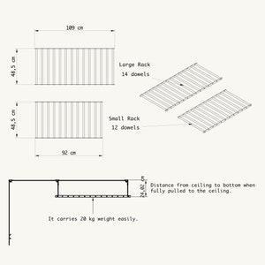 Wall / Ceiling Mounted Clothes Drying Rack, Clothes Airer, Hanging Laundry Drying Rack, Clothes Drying Place, Laundry Room Drying Rack image 10