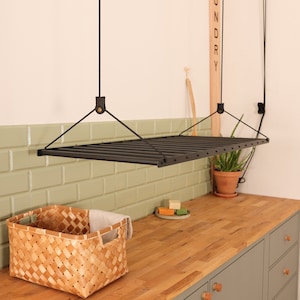 Sheila Maid Airer Hanging Laundry Rack Traditional Airers Hanging Drying Rack Ceiling Clothes Pulley Dryers Black Laundry Decor Etsy