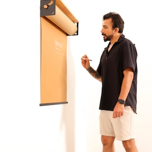 Rolo de papel para parede, dispensador de parede de papel de açougueiro, rolo de papel de estúdio montado na parede, rolo de notas suspensas, rolo de papel marrom, planejador de escritório