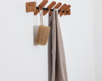 Handtuchhaken, Kleiderhaken, Holzhaken, Handtuchhaken für Wand, Handtuchhalter, Wandhaken, Minimal Haken, Badbedarf, Badezimmeraufbewahrung