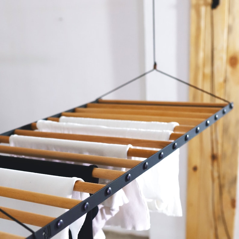 Wall / Ceiling Mounted Clothes Drying Rack Clothes Airer Etsy Australia