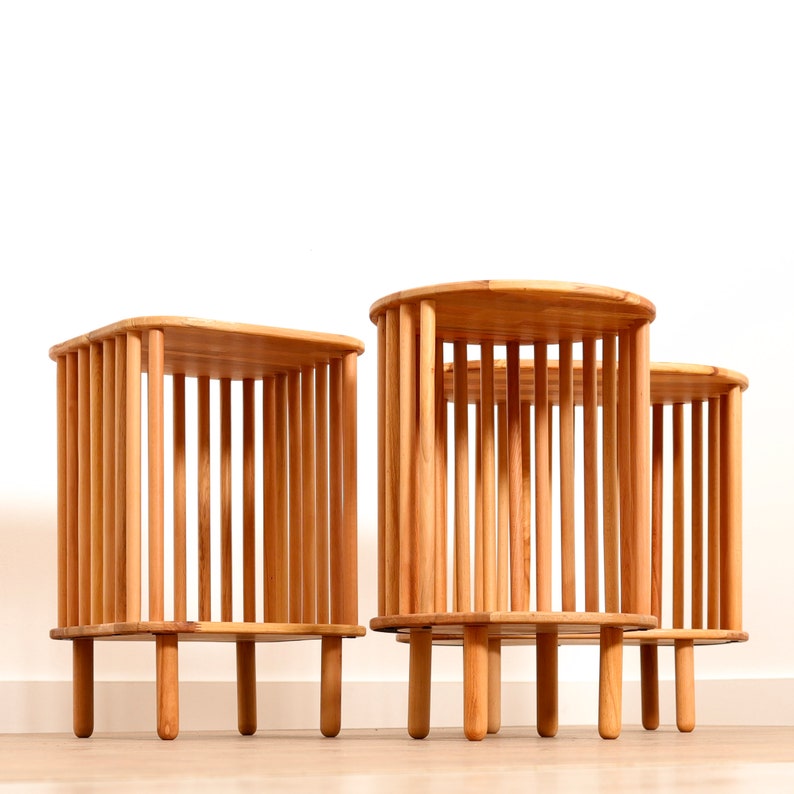 Oval Side Table Magazine Rack Cocktail Table Contemporary Etsy