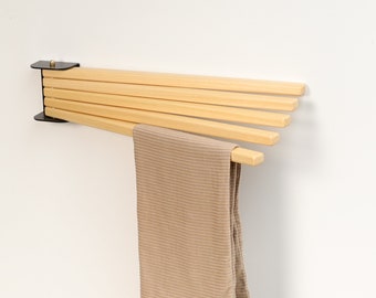 Wall Mount Ayous Wood Folding Drying Rack, Small Space Laundry